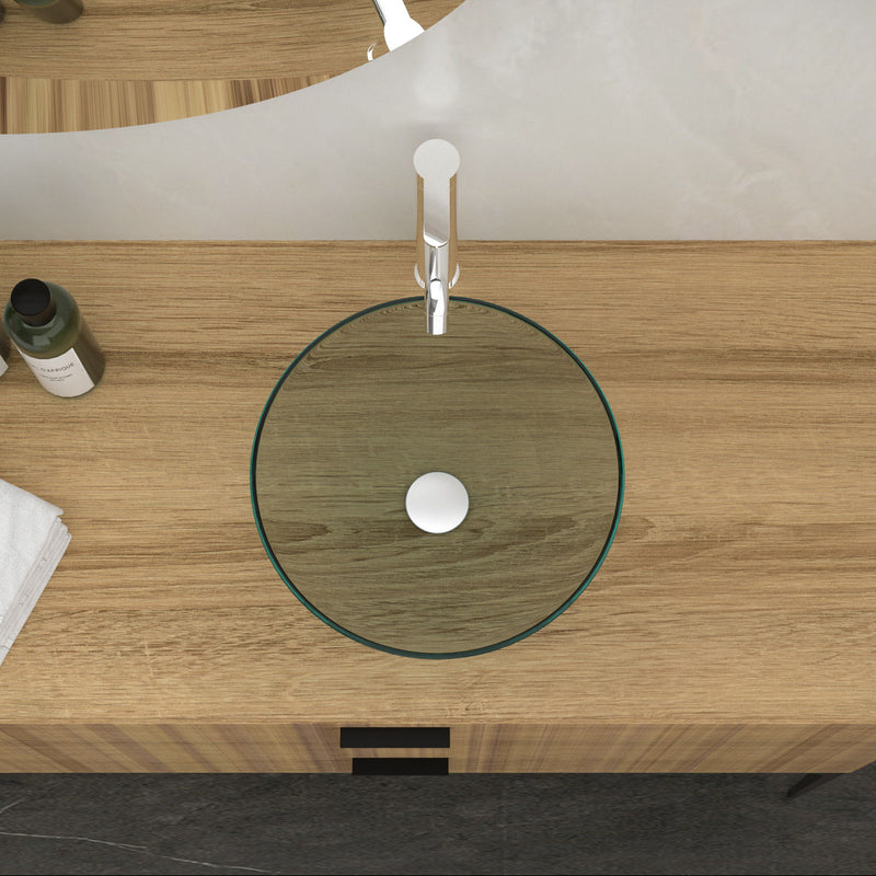 Vessel Sink With Faucet And Pop-Up Drain