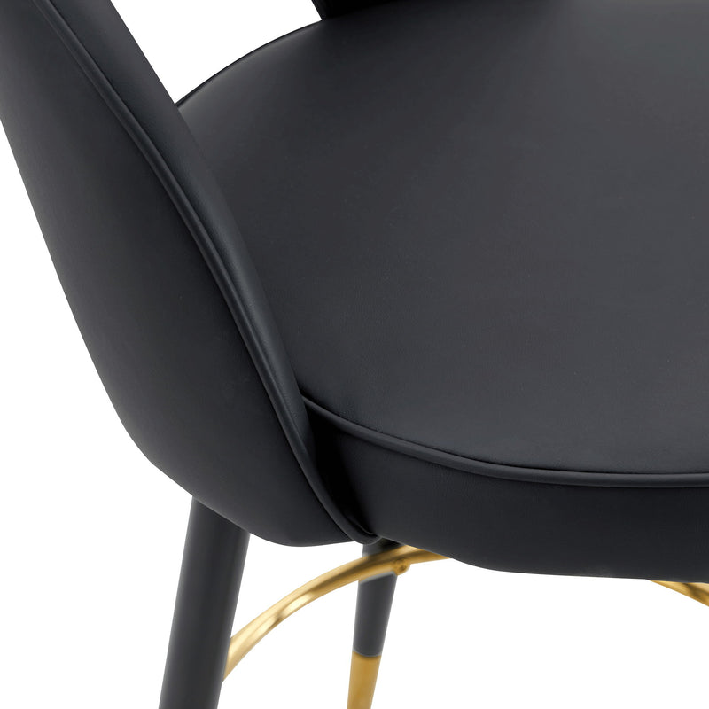 Modern Upholstered 360° Rotatable Bar Chair With Metal Legs For Dining Room (Set of 2)