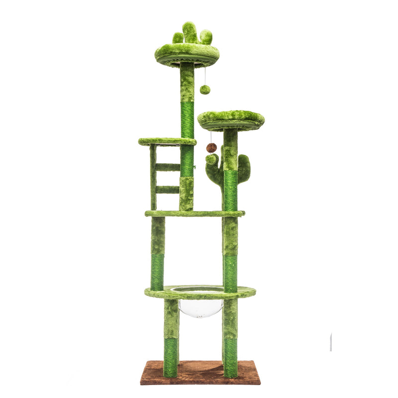 Cactus Cat Tree With Transparent Capsule