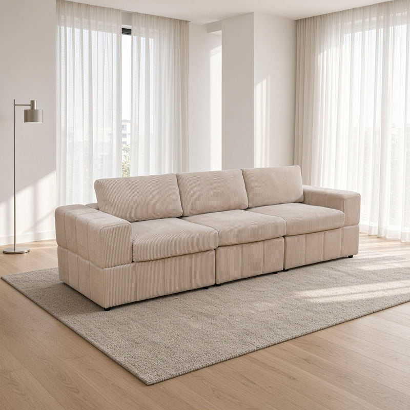 Oversized Modular Sectional Sofa 3 Piece Set, Flexible Layout For Living Room