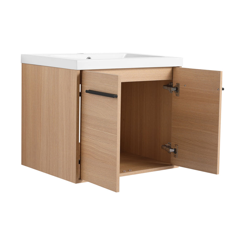 Bathroom Vanity Set With Resin Countertop Sink, 2 Doors
