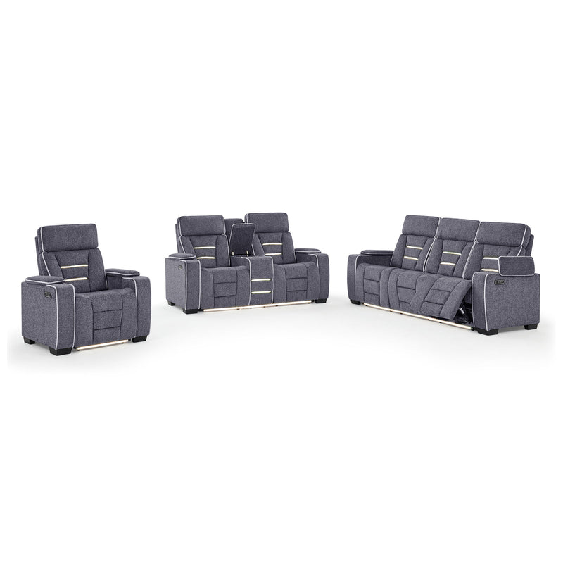 Austin - Reclining Sofa With Storage Arms - Gray