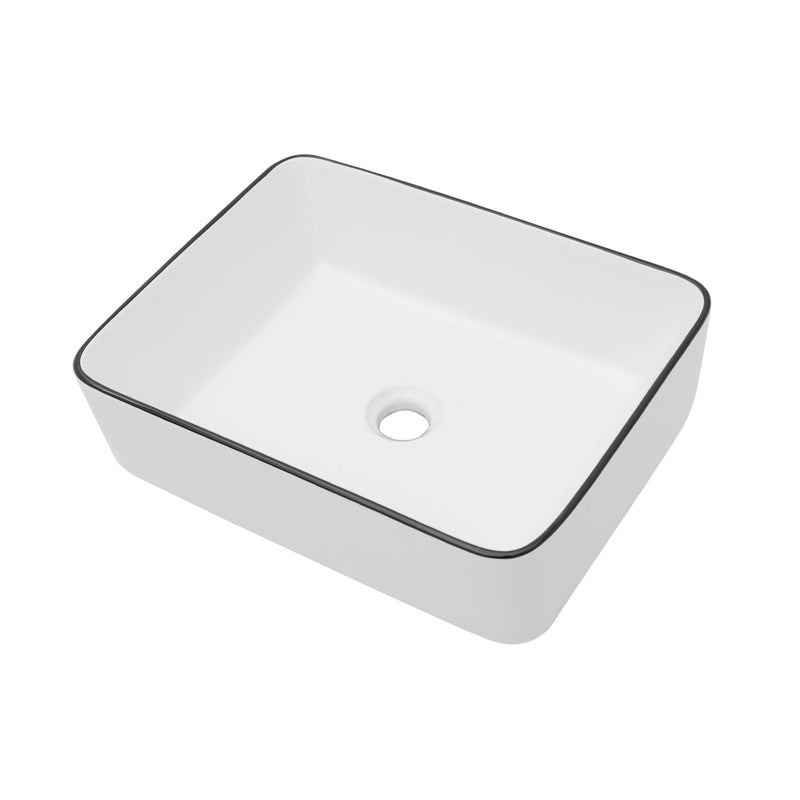 Modern European Style Ceramic Rectangular Vessel Bathroom Sink