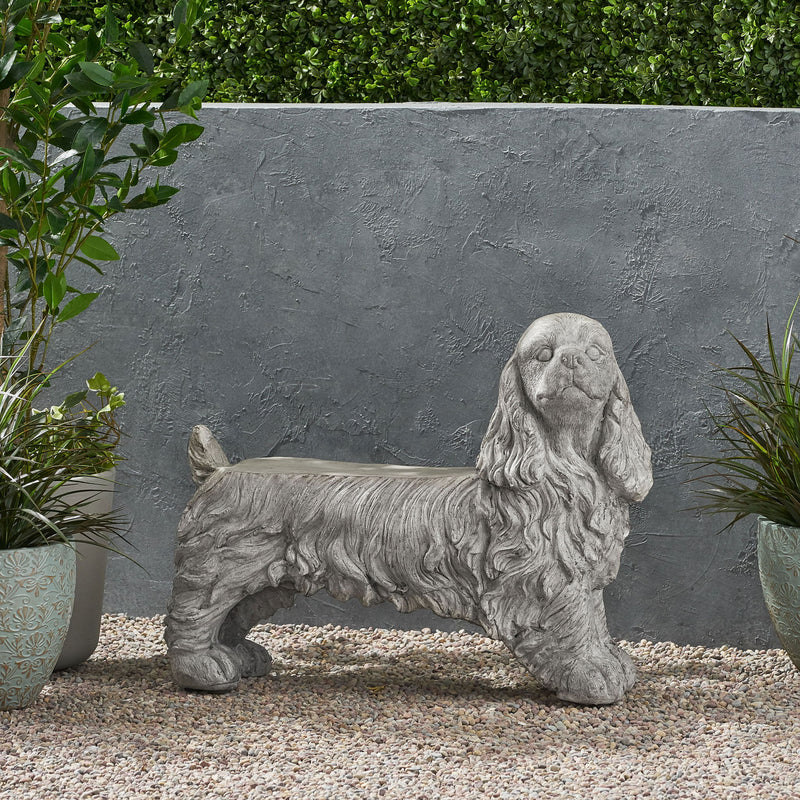 Cocker Spaniel Dog Statue - Gray