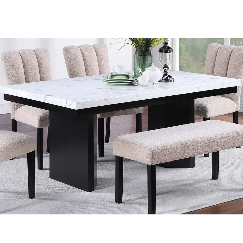 Dining Bench Upholstered - Black / Black / Neutral / Neutral