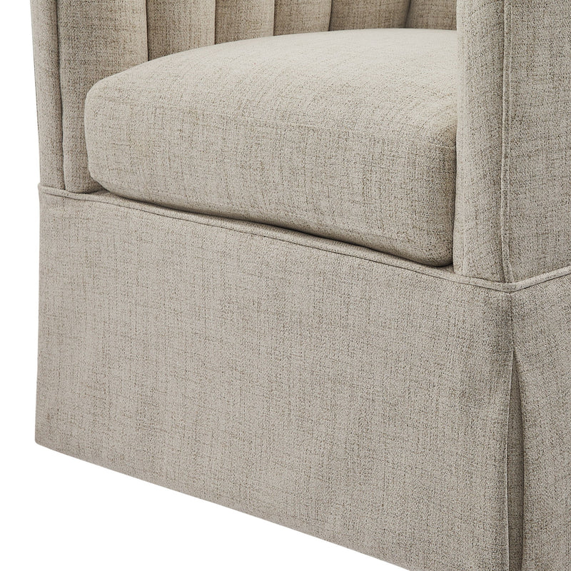 Solitude - Skirted Swivel Accent Chair With Hemp Like