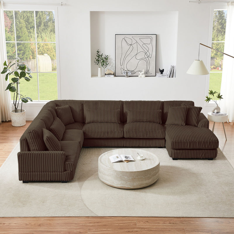U - Sectional Sofa With Chaise Lounge, Oversized Living Room Couch