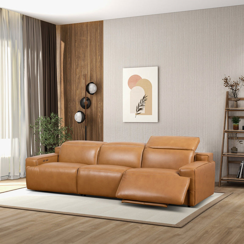 Urbana - Triple Power Recliner Sofa - Tan