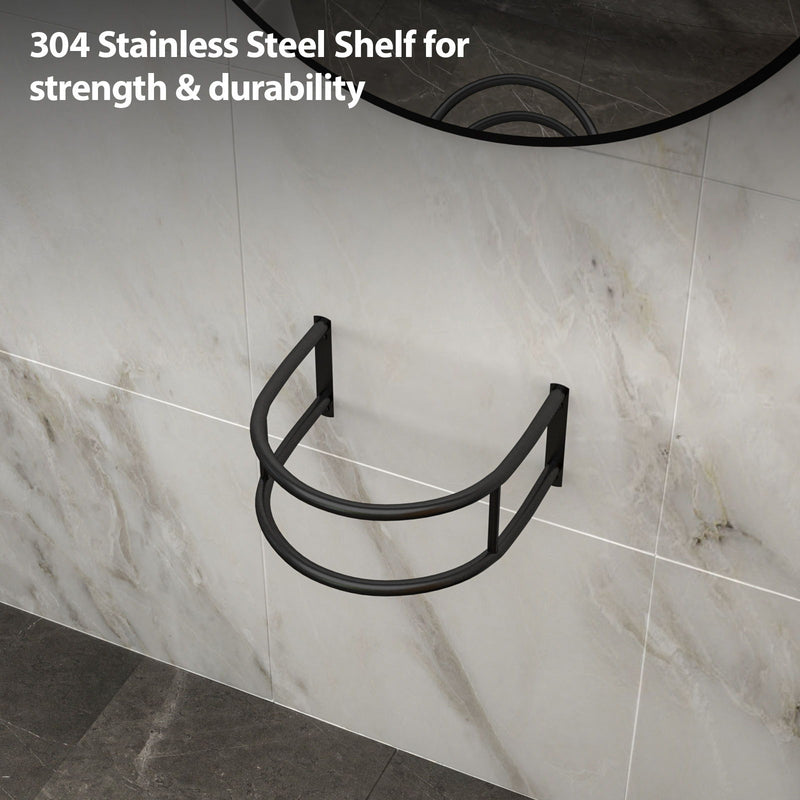 Wall Mounted Bathroom Sink With Towel Bar And Faucet - White / Black