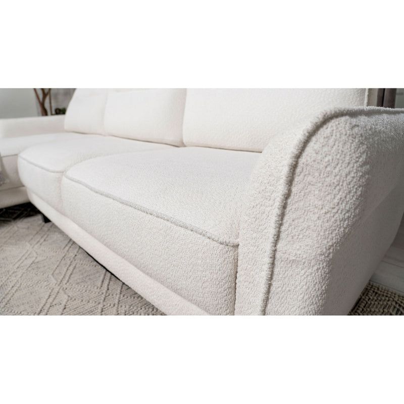 Granholm - Upholstered Curved Arm Sectional Sofa - White