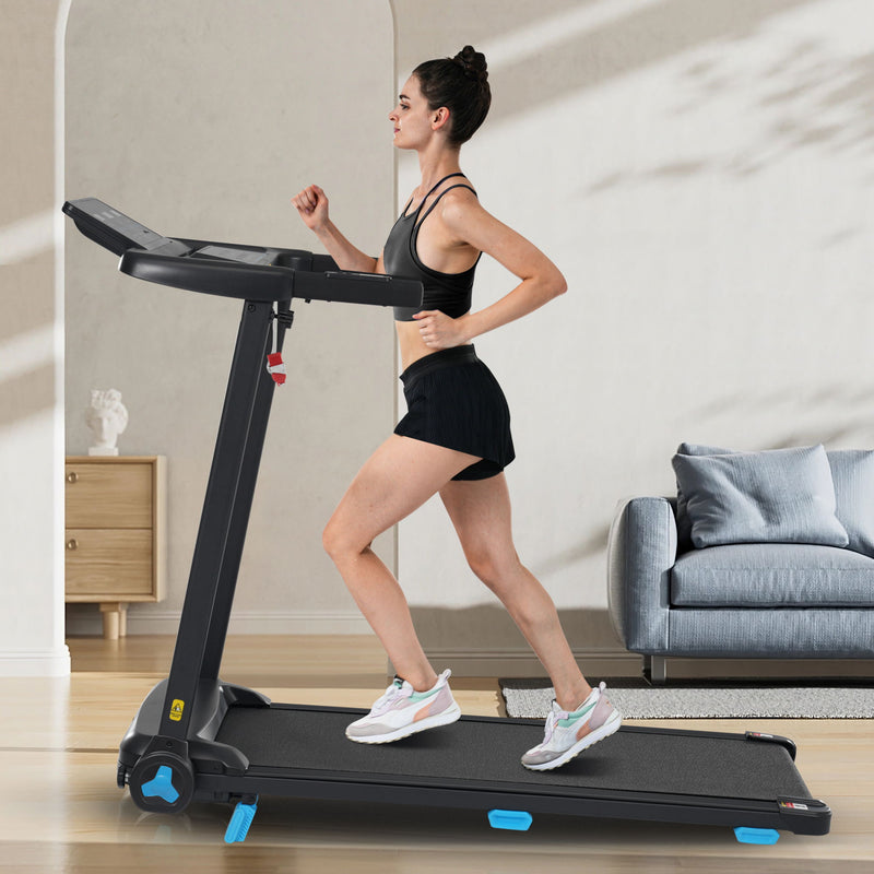 Folding Treadmills For Home Small, 3.0Hp Portable, 10Mph Walking Pad With Incline, Bluetooth, Heart Rate Sensors, Charge Station - Black