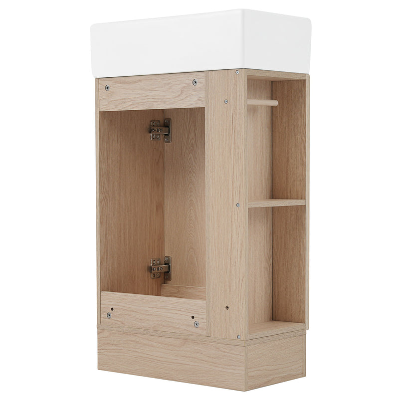 Modern Bathroom Vanity With Sink And 2 Tier Shelf