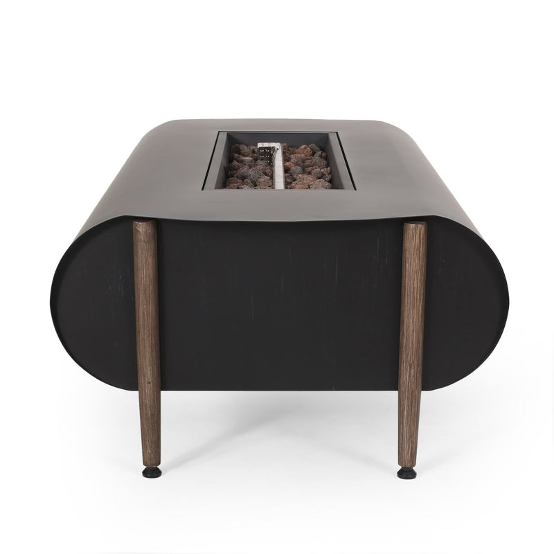 Vernon - Rectangle Fire Pit 50, 000 Btu - Dark Gray
