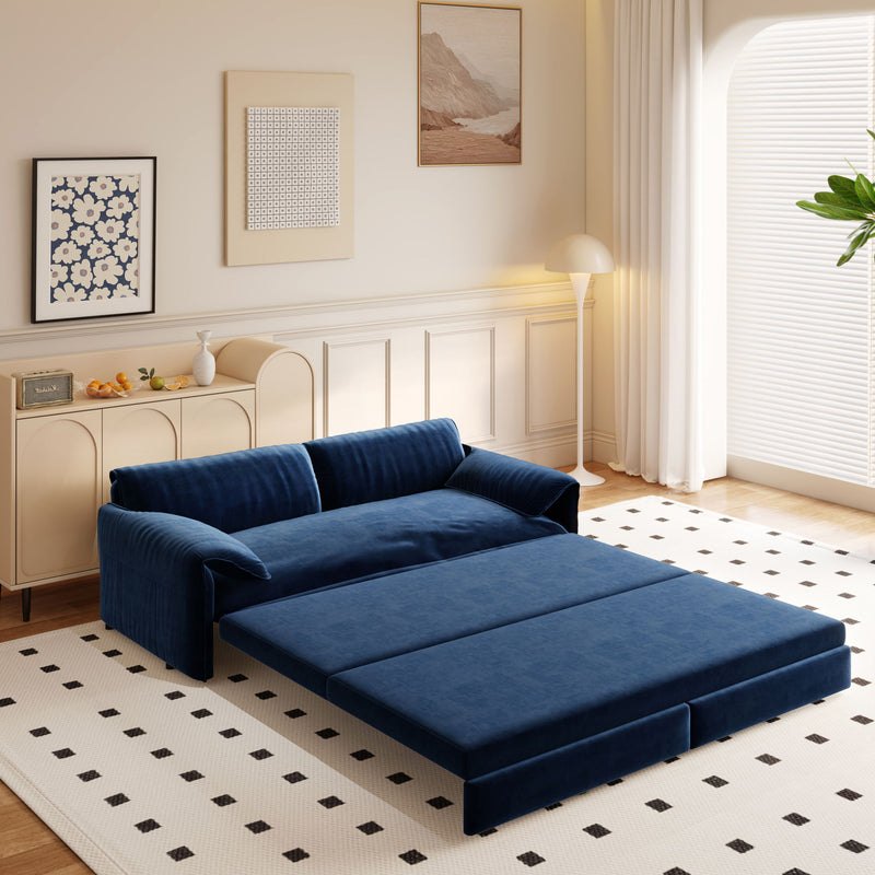 Queen Pull Out Sofa Bed With Side Storage