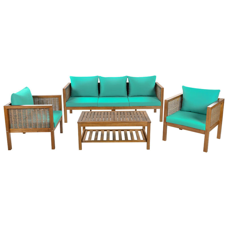 Patio Set Outdoor With Coffee Table And Cushions