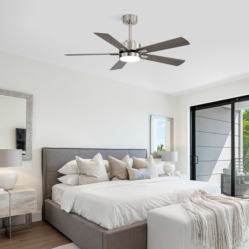 Reversible DC Motor Ceiling Fan With Dimmable LED Light For Living Room