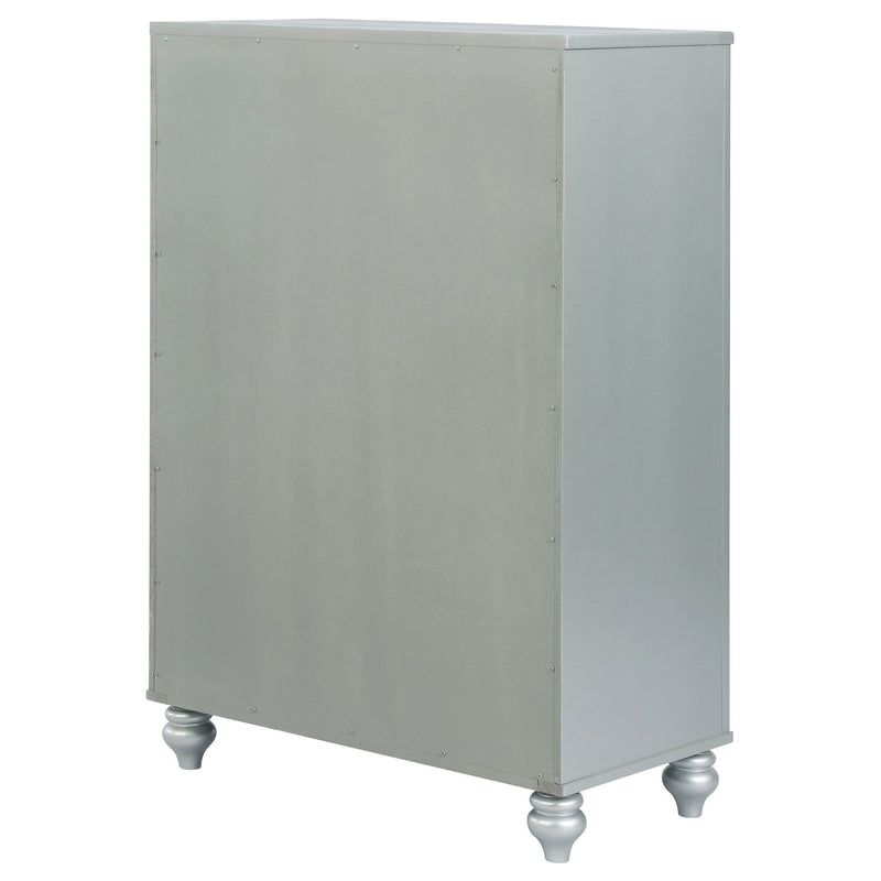 Arabesque - 5 Drawer Bedroom Chest - Silver