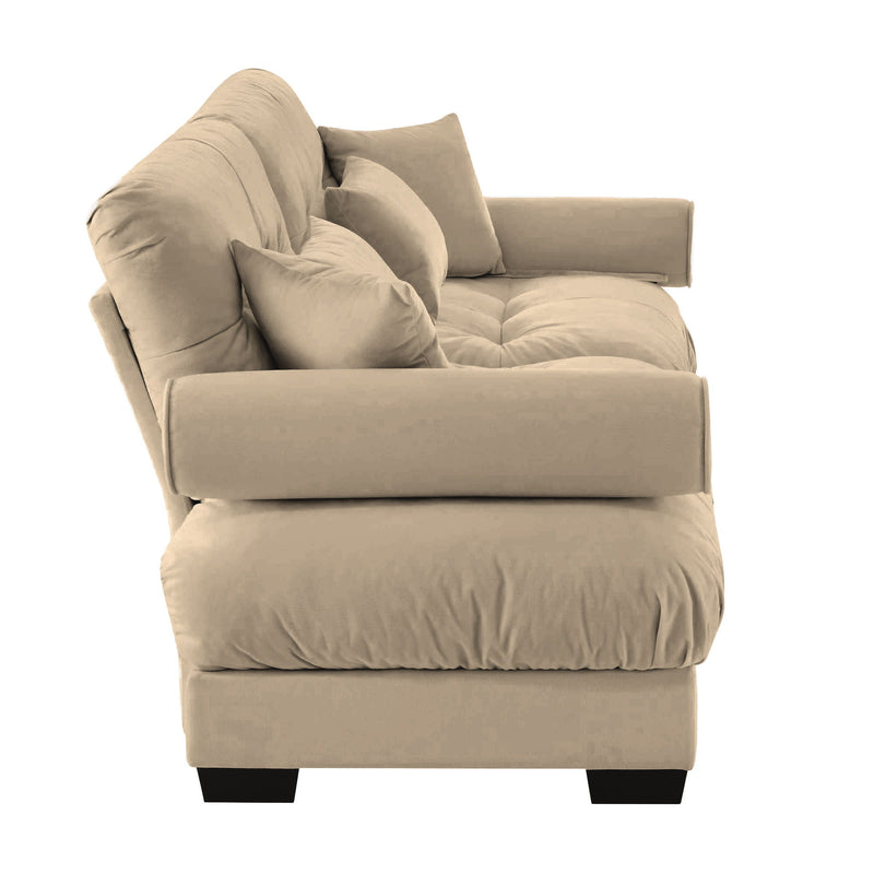 Modern Oversize Sofa With Cloud Like Comfort, Featuring Waist And Throw Pillows