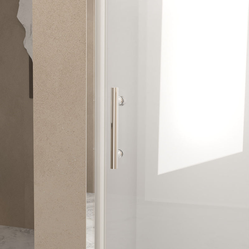 Shower Door & Tempered Glass With Safety Film - Brushed Nickel