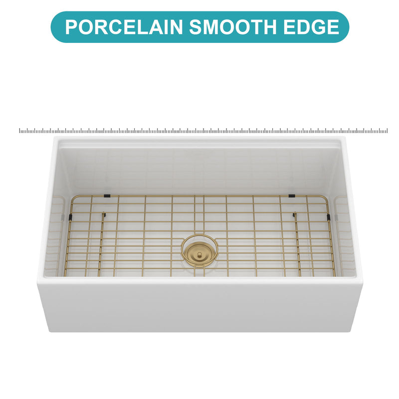 Workstation Single Bowl, Apron Front Kitchen Sink - White
