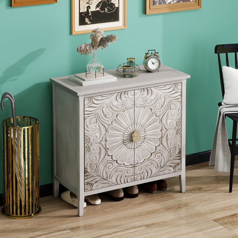 2 Door Cabinet, Suitable For Bedroom - Light Gray