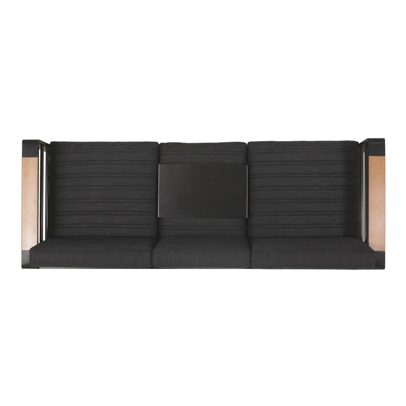 Giovanna - 3 Seater Sofa With Aluminum Frame And Water Repellence Cushions - Black