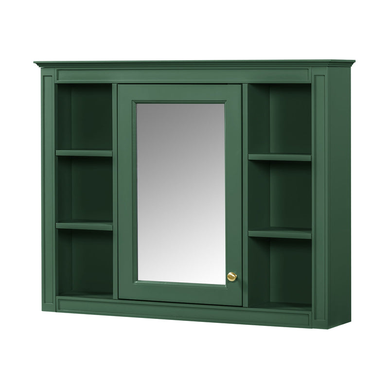 Bathroom Vanity With Mirror Cabinet, Single Sink With 2 Soft Closing Doors And 4 Drawers