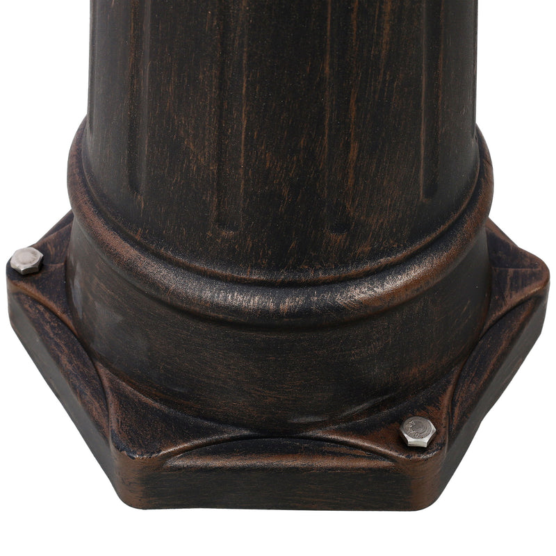 Stratford - Heavy Duty Cast Aluminum Mailbox With Post And Solar Light, Fluted Base, Decorative Modern Mailbox - Brown