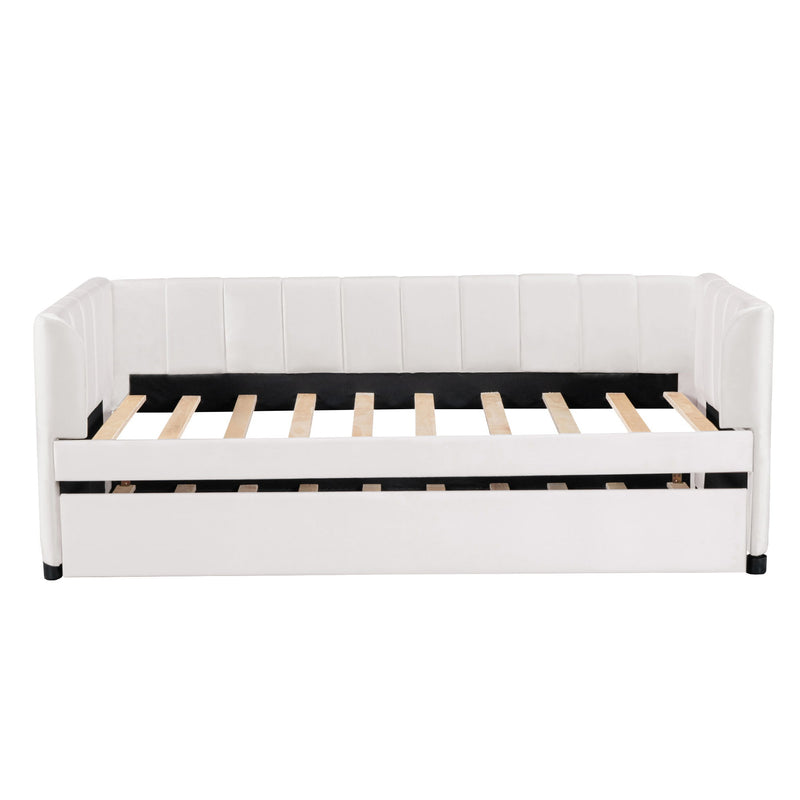 Upholstered Daybed With Ergonomic Design Backrest