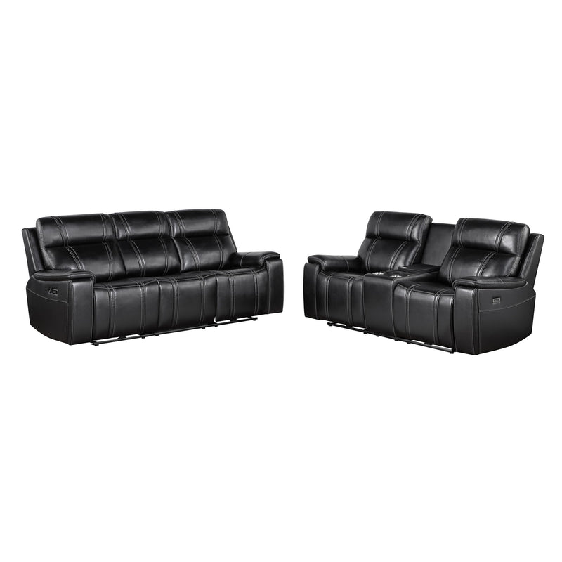 Gary - Power Reclining Sofa With Pillow Top Arms, Hidden Cup Holders - Black