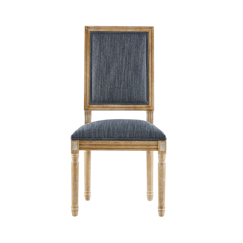 French Country Style Dining Chair With Upholstered Seating And Fluted Legs