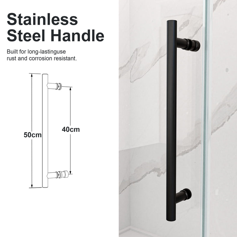 Frameless Single Sliding Shower Door With Clear Tempered Glass