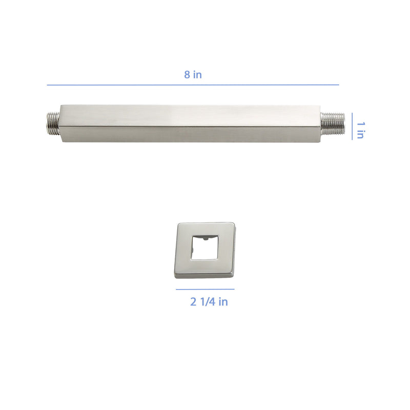 Premium 8" Ceiling Mounted Shower Arm With Flange