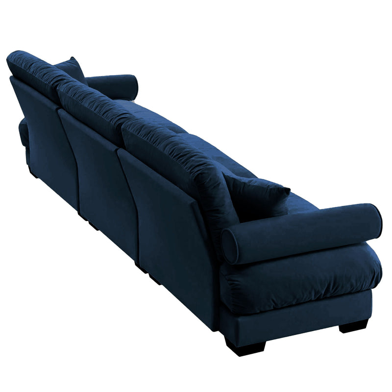 Modern Oversize Sofa With Cloud Like Comfort, Featuring Waist And Throw Pillows