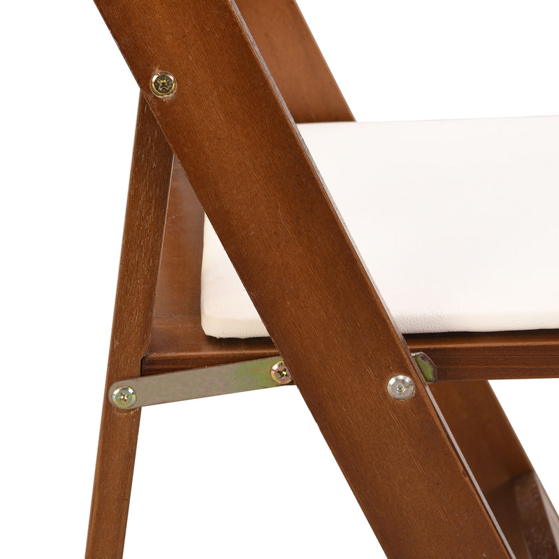 Solid Wood Upholstered Folding Chair Set, Dining Room (Set of 4)