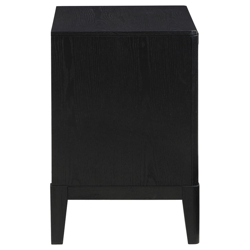 Mason - 2 Drawer Nightstand With Fluted Design - Black