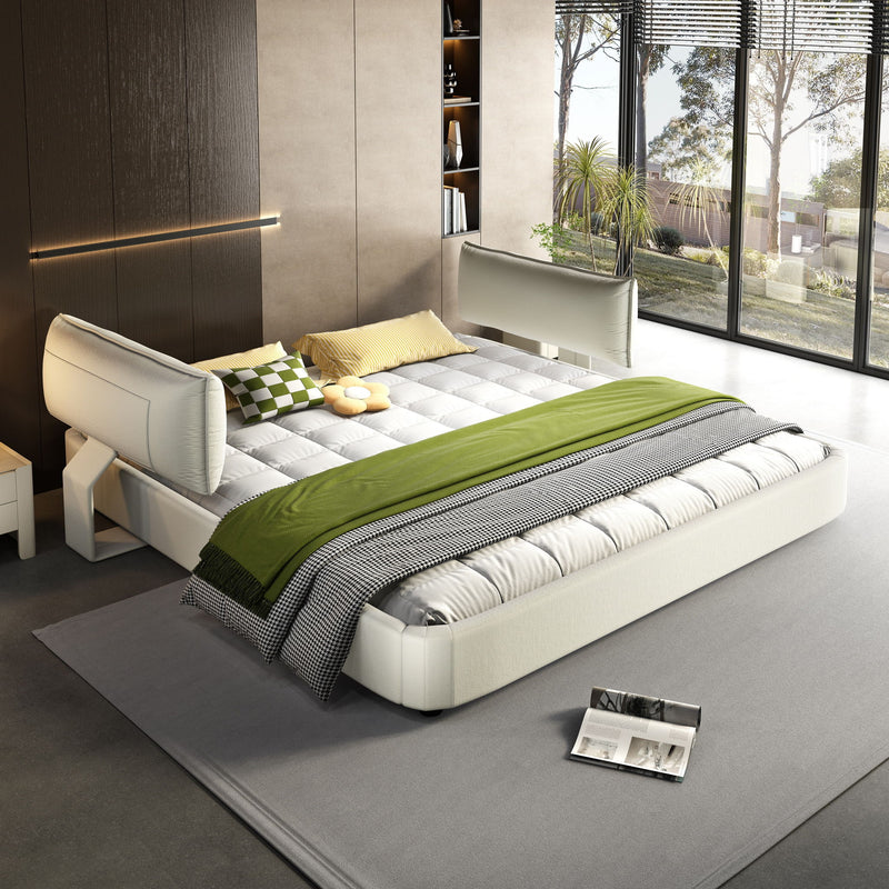 Cloud Bed Frame With Oversized Padded Movable Headboard