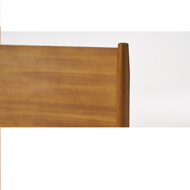 Okioki - Mid-Century Natural Stained Solid Acacia Wood Bed