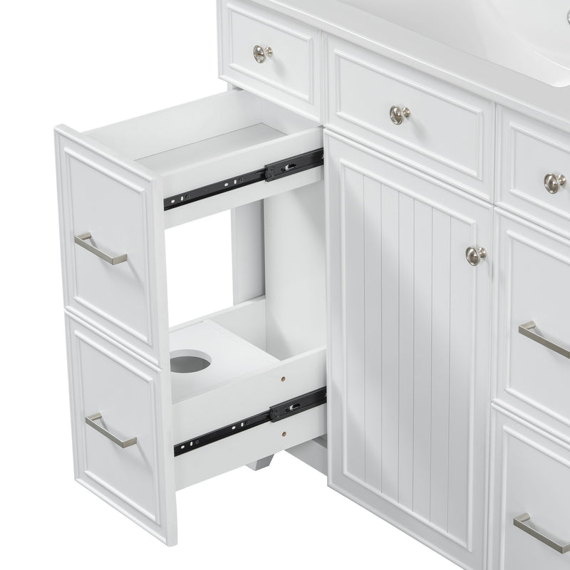 Bathroom Vanity With Ceramic Sink, Soft Close Doors, Adjustable Shelves