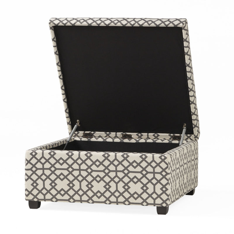 Richmond - Storage Ottoman With Unique Pattern And Ample Storage - Gray