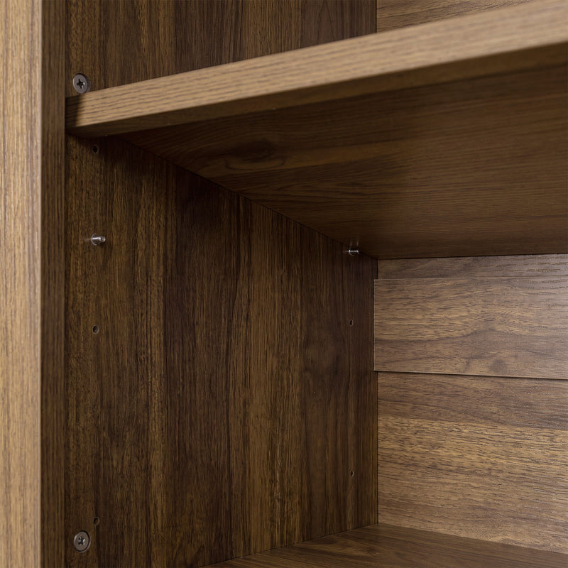 Tall Arched Cabinet With Rattan Doors & Adjustable Shelves