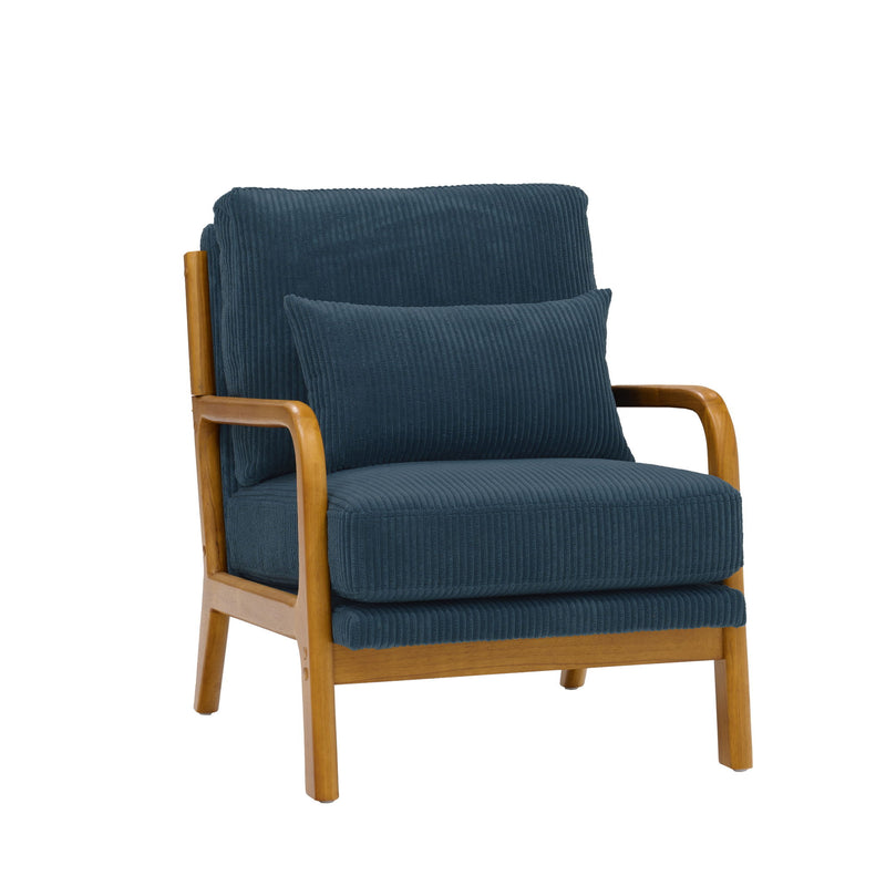 Upholstered Armchair With Back Support Pillow
