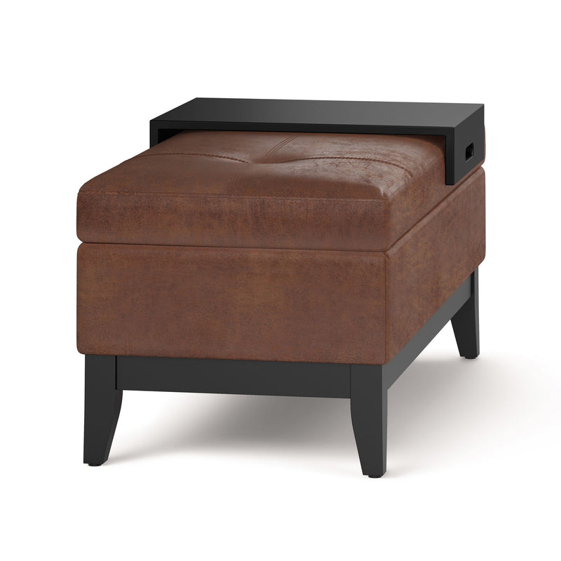 Oregon - Contemporary Storage Ottoman Bench With Tray