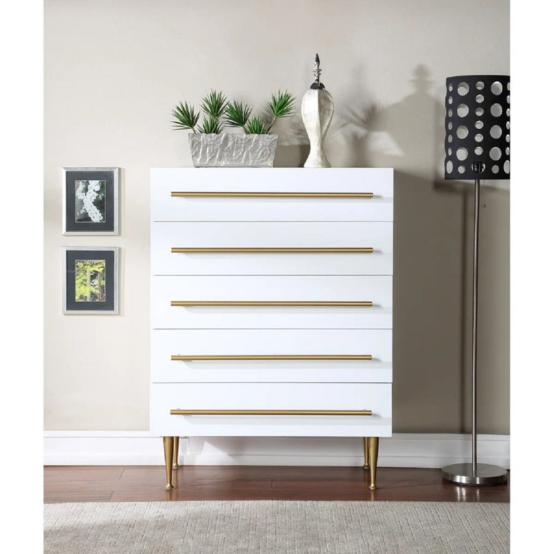 Contemporary 5 Drawer Chest For Bedroom