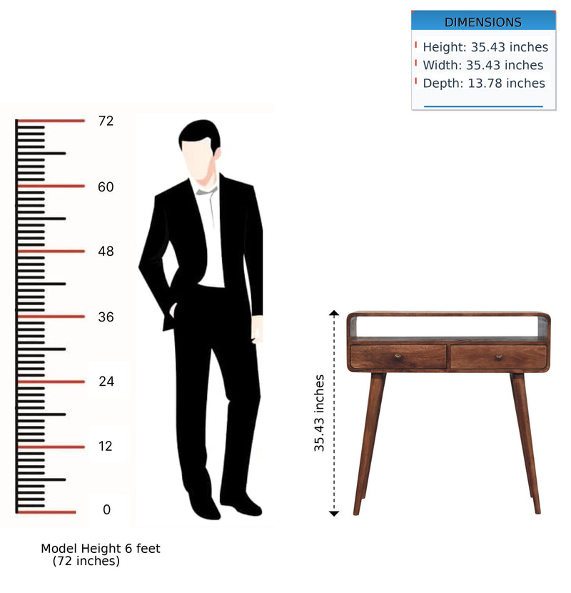 Solid Wood Curved Console Table