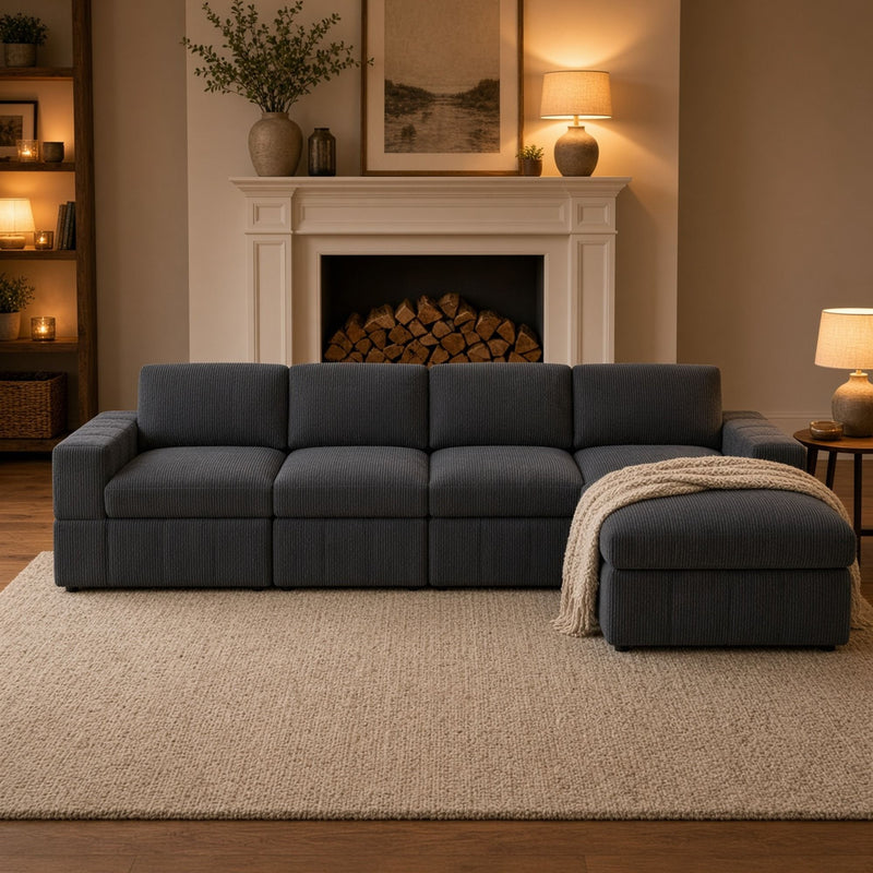 Modular Sectional Sofa, Reversible Set