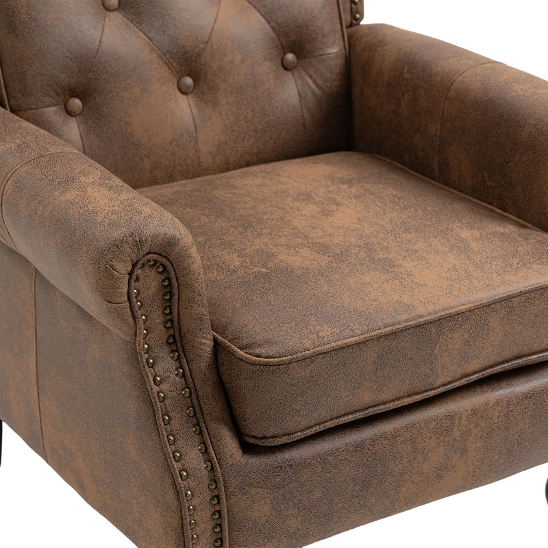 Modern Accent Armchair With Sturdy Wood Legs