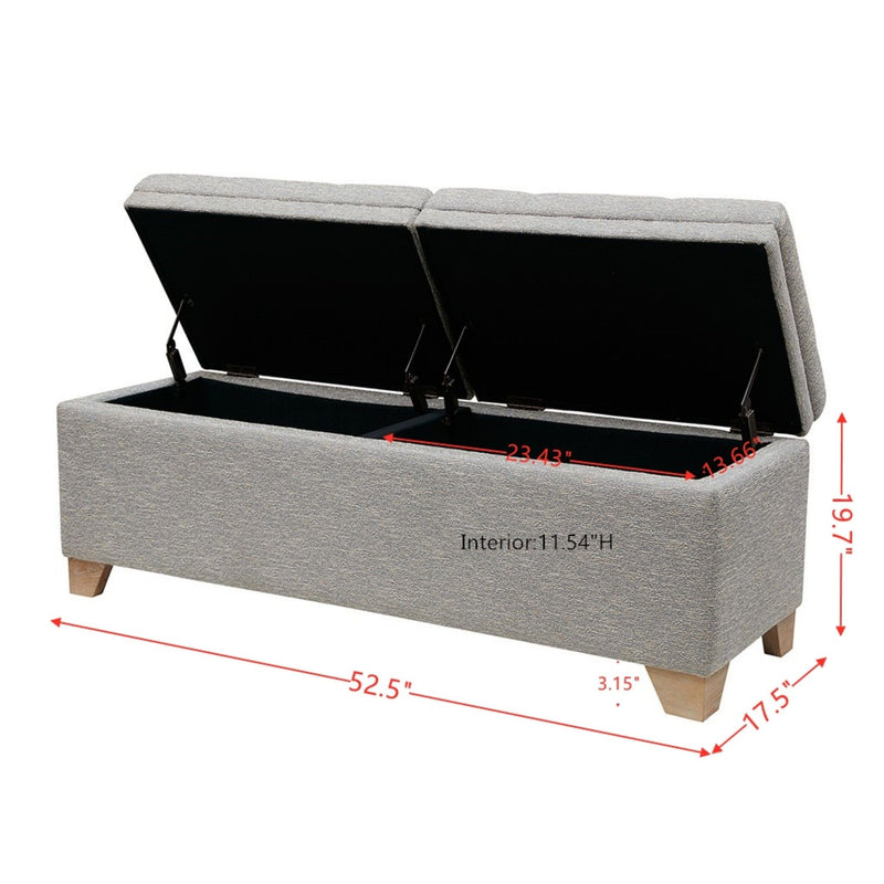 Soft Close Upholstered Storage Bench, Convenient Design