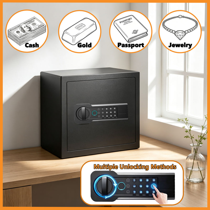 Home Safe, Fingerprint & Digital Keypad Lock, Security Cabinet