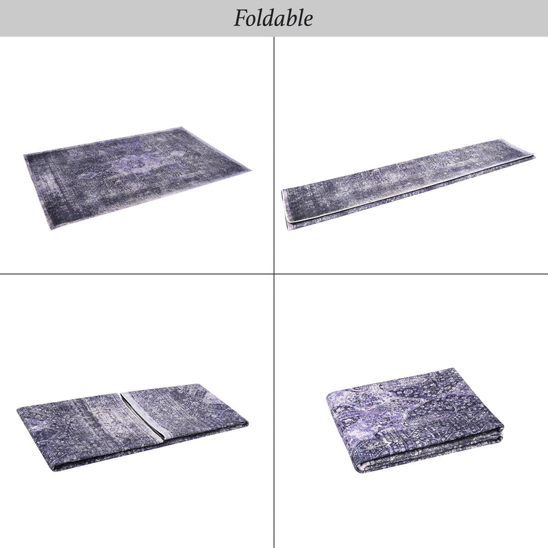 Maval - 3' X 5' Washable Area Rug - Anthracite